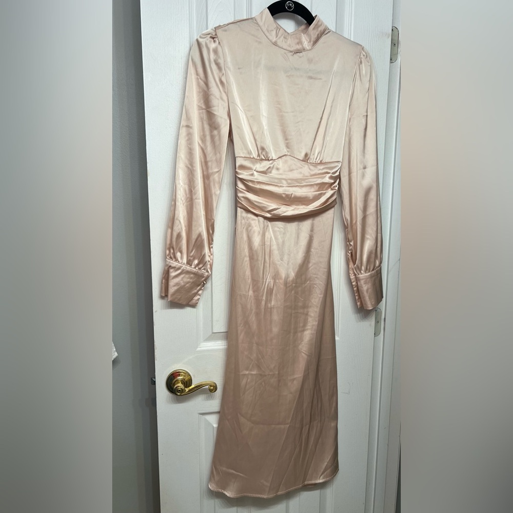 Elegant Champagne Satin Dress